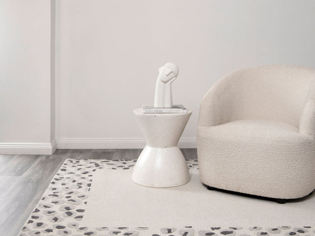 Les Nomades Leopard Cream Grey Wool Rug