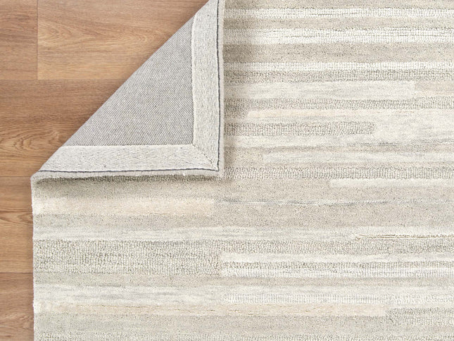 Les Nomades Linear Beige Wool Rug
