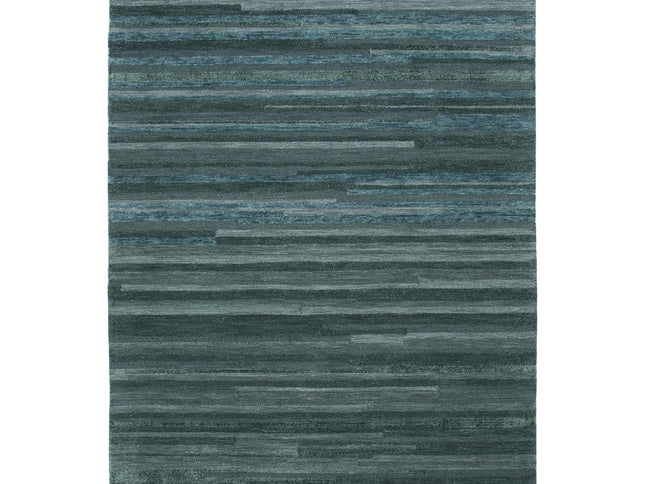 Les Nomades Linear Teal Wool Rug