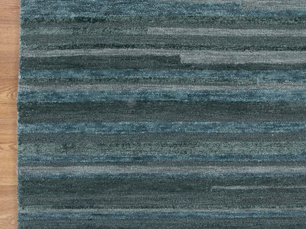 Les Nomades Linear Teal Wool Rug