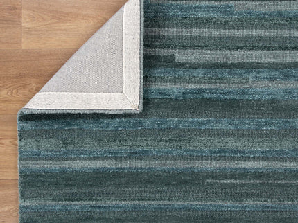 Les Nomades Linear Teal Wool Rug