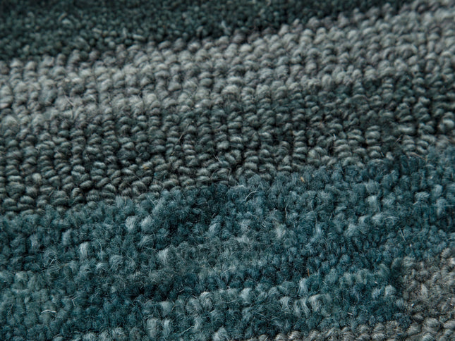 Les Nomades Linear Teal Wool Rug
