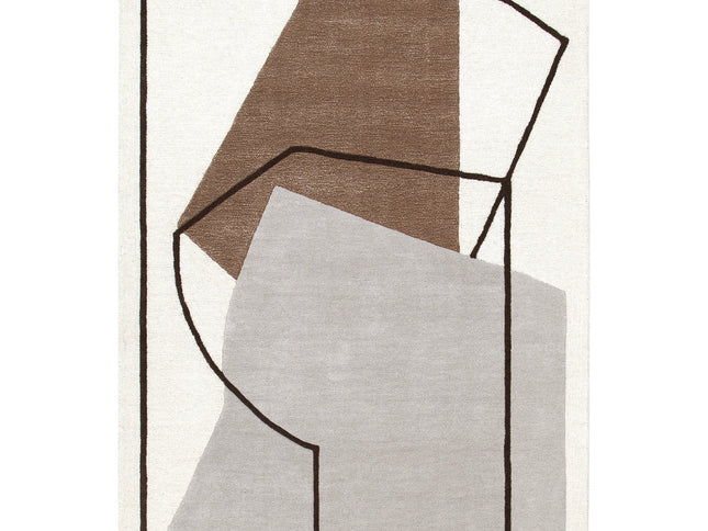 Les Nomades Minimal Beige Wool Rug