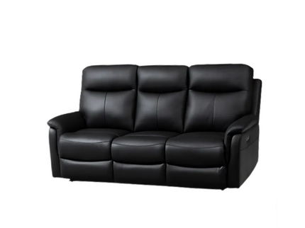 Lexi 3 Seater Electric Recliner - Black (Leather)