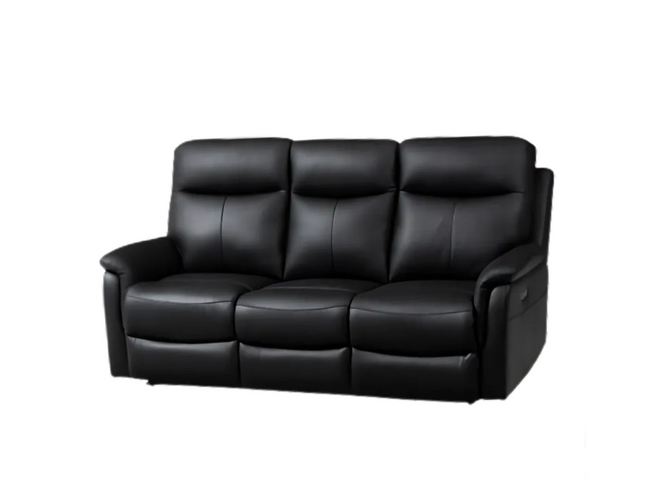 Lexi 3 Seater Electric Recliner - Black (Leather)