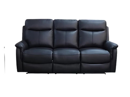 Lexi 3+1+1 Manual Recliner - Black (Leather)