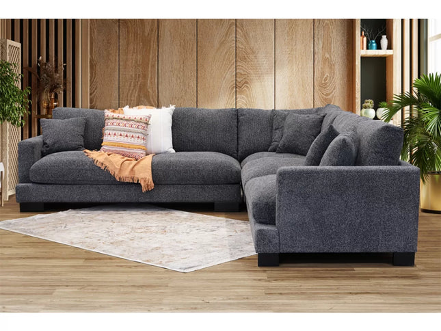 Lewis Corner Lounge - Milan 455 Charcoal