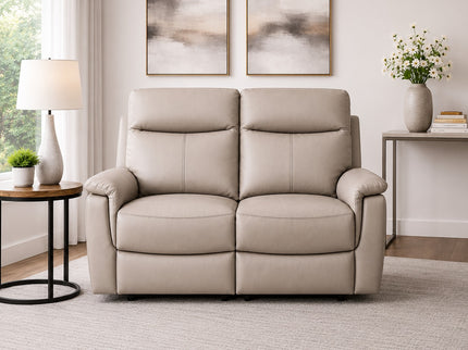Lexi Leather 2 Seater Electric Recliner - Mocha