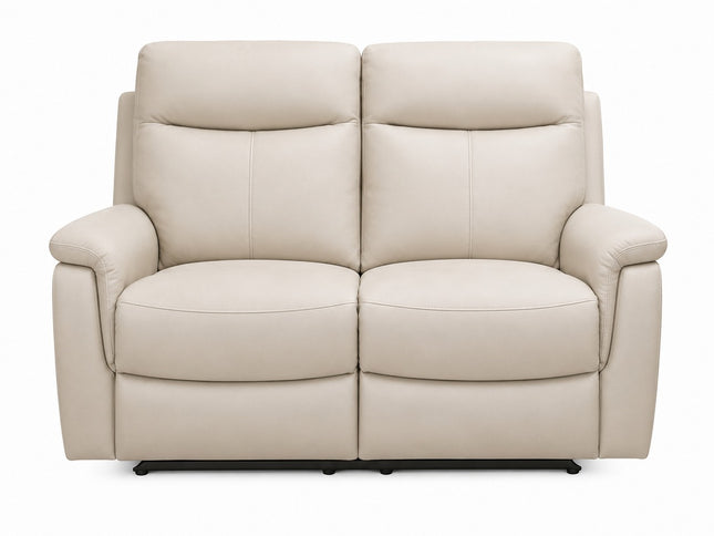 Lexi 2 Seater Manual Recliner - Beige (Leather)