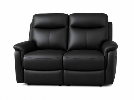 Lexi Leather 2 Seater Manual Recliner - Black