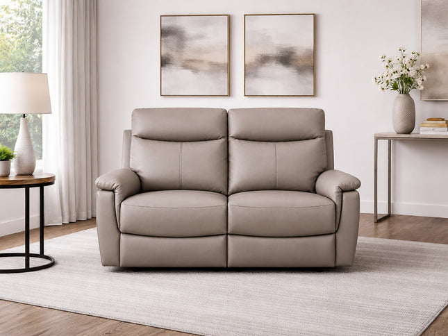 Lexi 2 Seater Manual Recliner - Mocha (Leather)