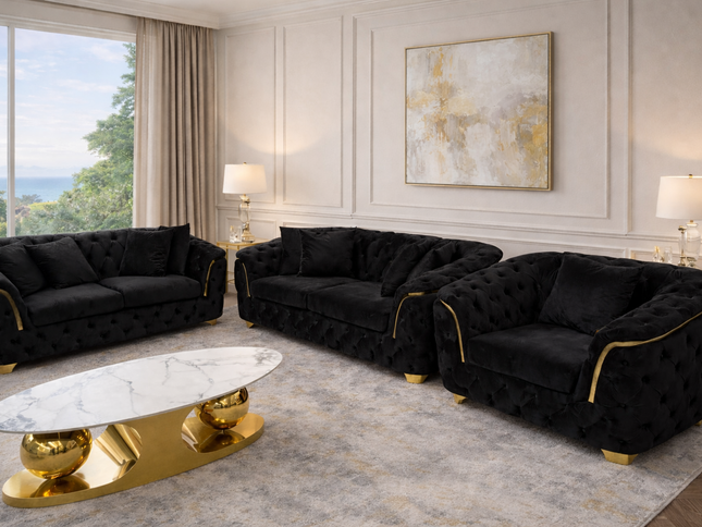 Lucy 3+2+1 Seater - Black