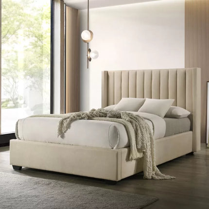 Luna Queen Bed - Beige