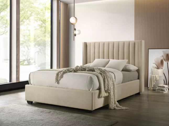 Luna Queen Bed - Beige