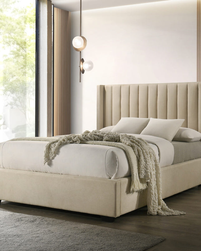 Luna Double Bed - Beige