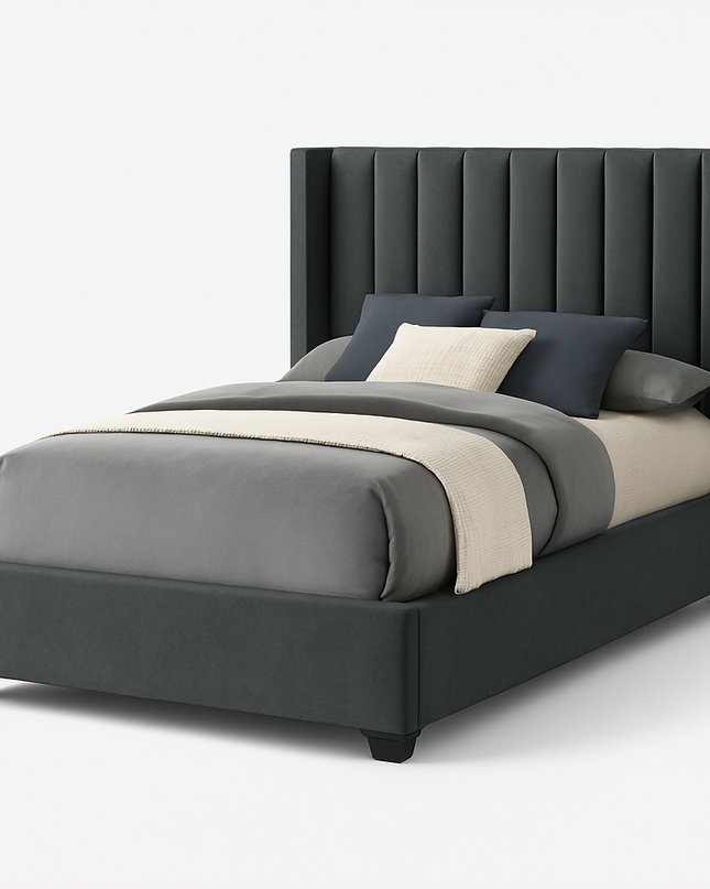 Luna King Single Bed - Grey