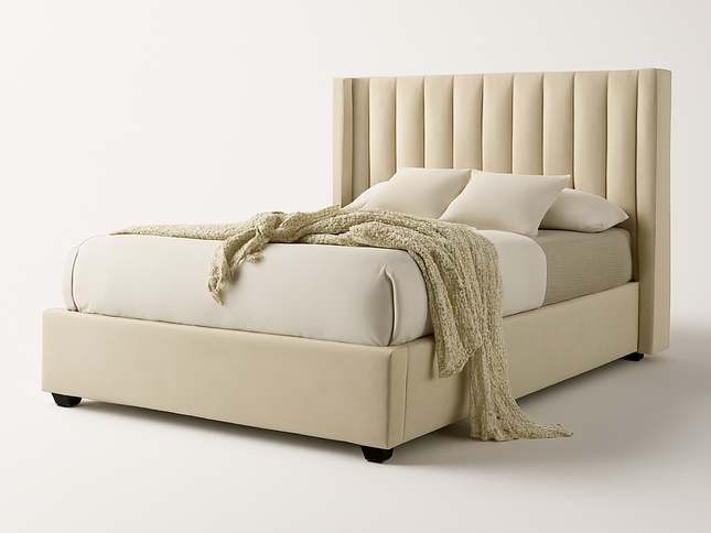 Luna Queen Bed - Beige