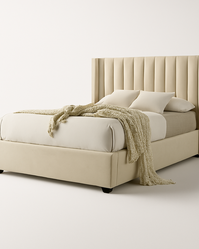 Luna Queen Bed - Beige