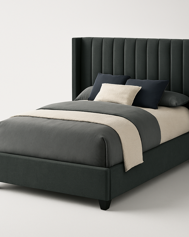 Luna Queen Bed - Grey