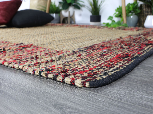 Mahal Multi Colour Boarder Jute Rug