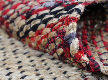 Mahal Multi Colour Boarder Jute Rug