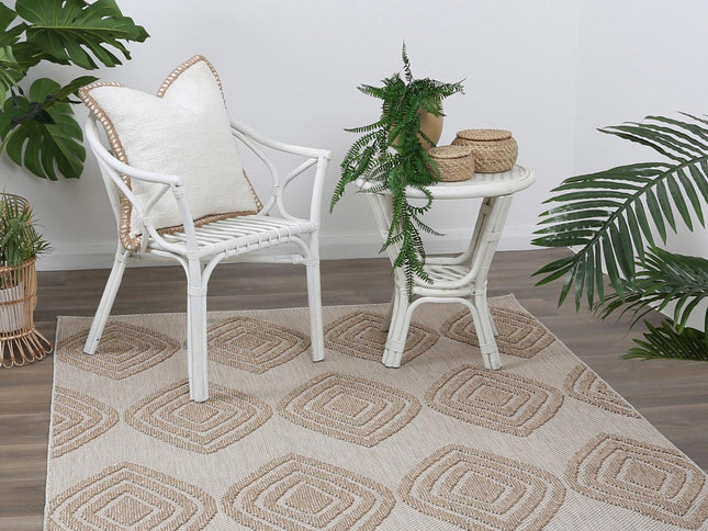 Maldives Modern Indoor/Outdoor Beige Rug (New landed)