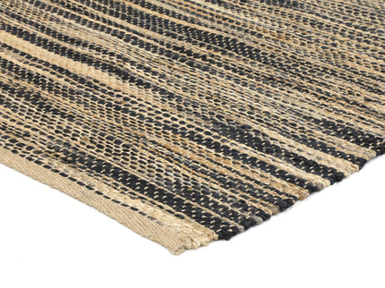 Malmo Grey Stipe Natural Jute Rug