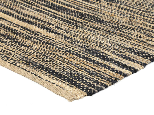 Malmo Grey Stipe Natural Jute Rug