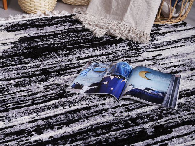 Mansour Acid Wash Grey Abstract Rug