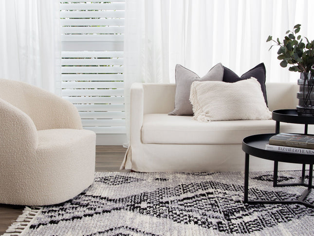 Mansour Aztec Grey Geometric Rug