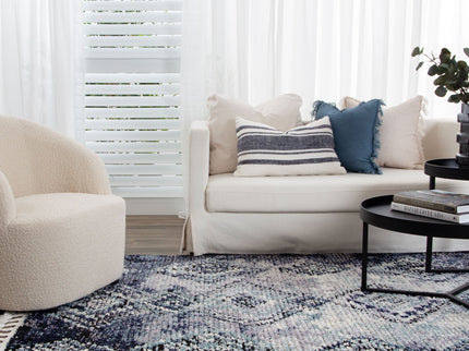 Mansour Incan Blue Geometric Rug