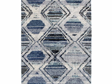 Mansour Diamond Blue Geometric Rug