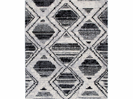 Mansour Diamond Black & White Geometric Rug