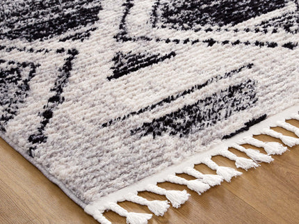 Mansour Diamond Black & White Geometric Rug