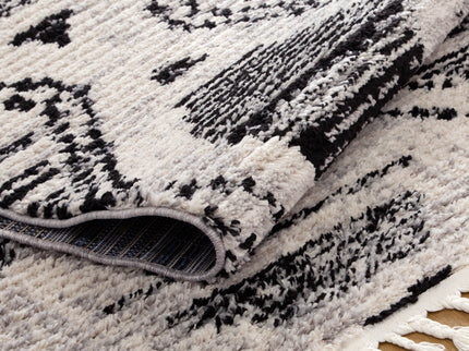 Mansour Diamond Black & White Geometric Rug
