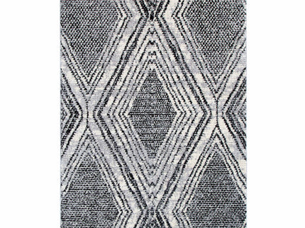 Mansour Harlequin Black & White Geometric Rug