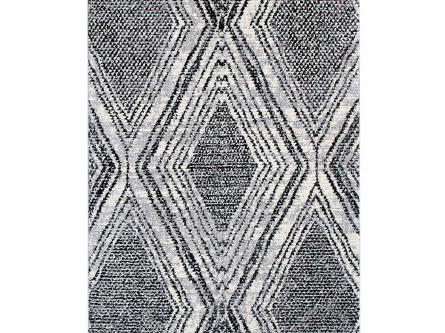 Mansour Harlequin Black & White Geometric Rug