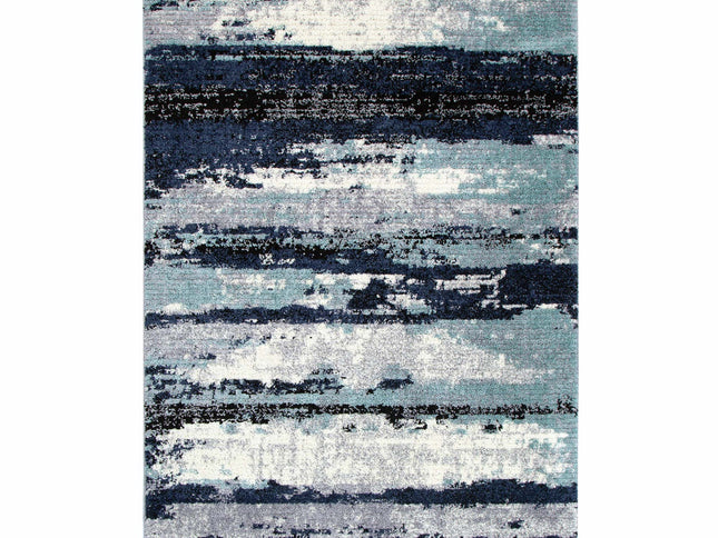 Mansour Horizon Blue Abstract Rug