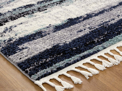 Mansour Horizon Blue Abstract Rug