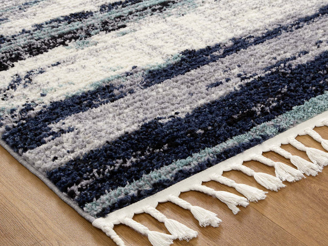 Mansour Horizon Blue Abstract Rug