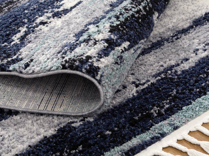 Mansour Horizon Blue Abstract Rug