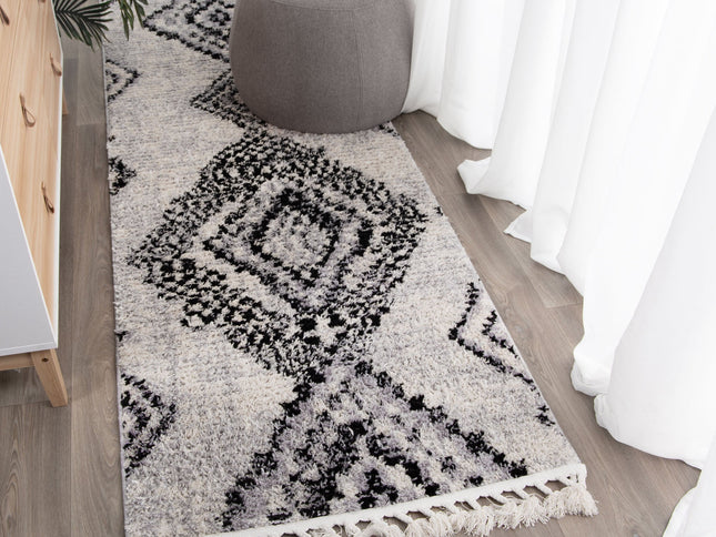 Mansour Aztec Grey Geometric Rug