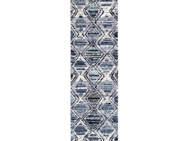 Mansour Diamond Blue Geometric Rug