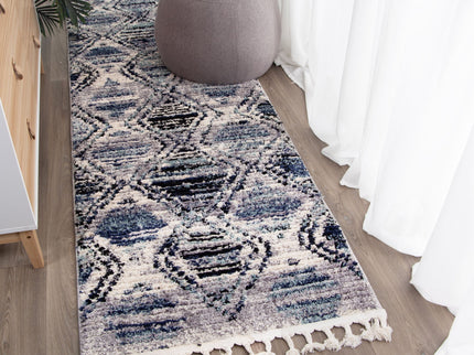 Mansour Diamond Blue Geometric Rug