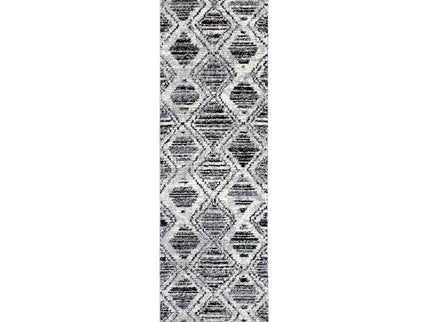 Mansour Diamond Black & White Geometric Rug