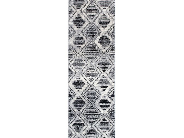 Mansour Diamond Black & White Geometric Rug