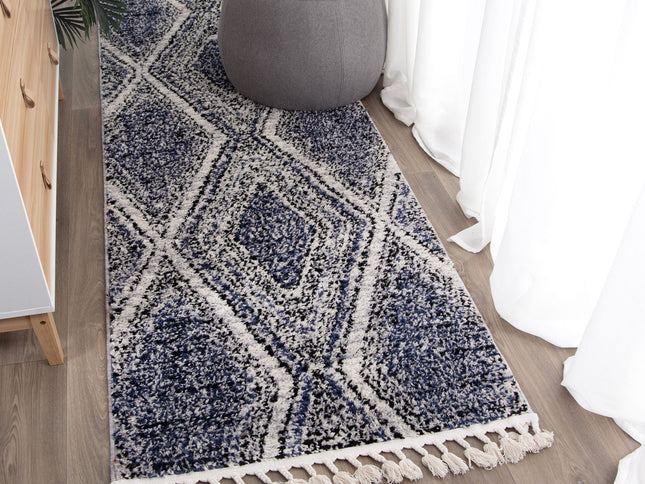 Mansour Harlequin Blue Geomteric Rug