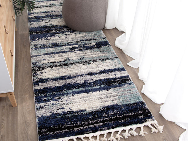 Mansour Horizon Blue Abstract Rug