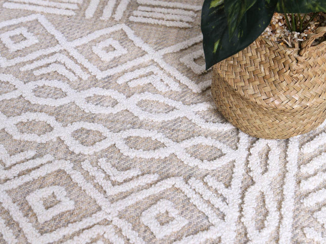 Marbella Lucena Beige Contemporary Rug