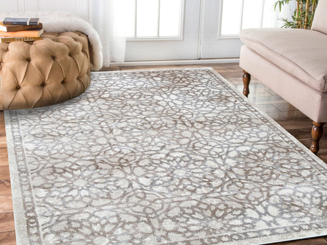 Matisse Grey and Beige Demask Rug